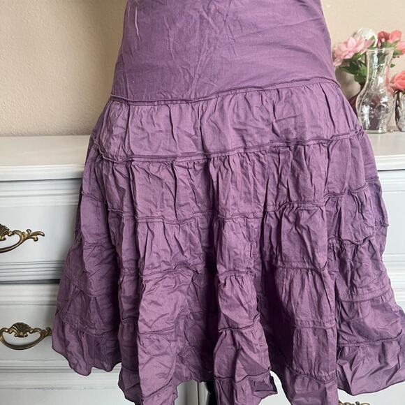 Purple ruffel midi skirt excellent - Picture 3 of 7